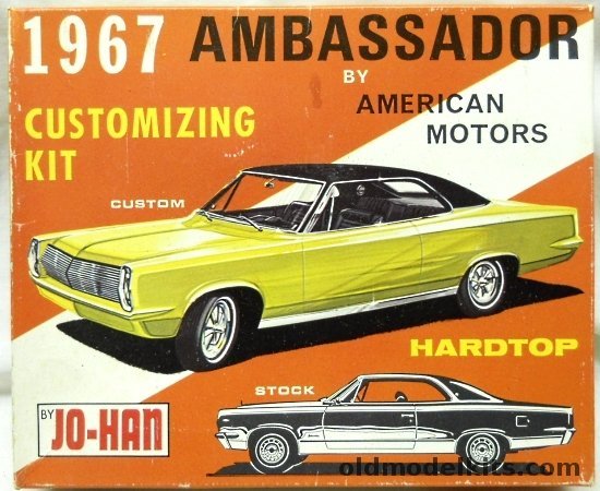 Jo-Han 1/25 1967 American Motors (AMC) Ambassador 2 Door Hardtop Customizing Kit - Stock / Custom, C-1367-150 plastic model kit